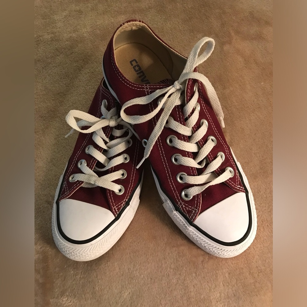 Converse Burgundy Low Top Sneakers